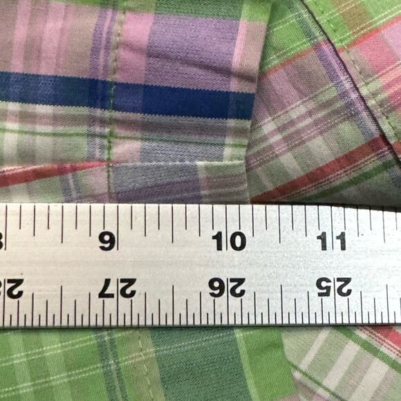 Cutter & Buck Mens Size 36 Green and Purple Plaid Golf Shorts 100% Cotton - Picture 7 of 7